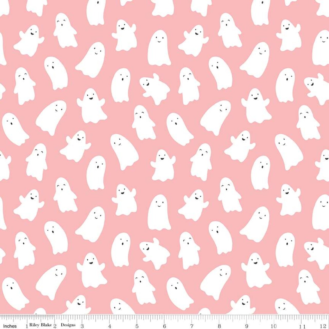 Fabric Riley Blake Pink Ghosts Hey Pumpkin by the Quarter Yard C16032-PINK